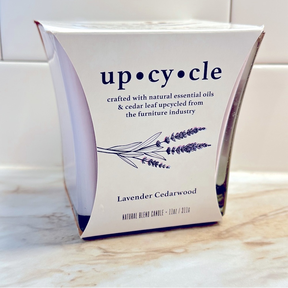 Upcycle scented Jar Candle Lavender Cedarwood 11 oz 2-wick essential oils